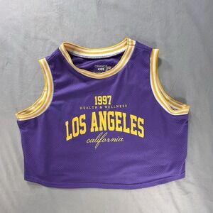 Orange Kiss Cropped Purple Jersey Los Angeles Women's Large Health Athletic
